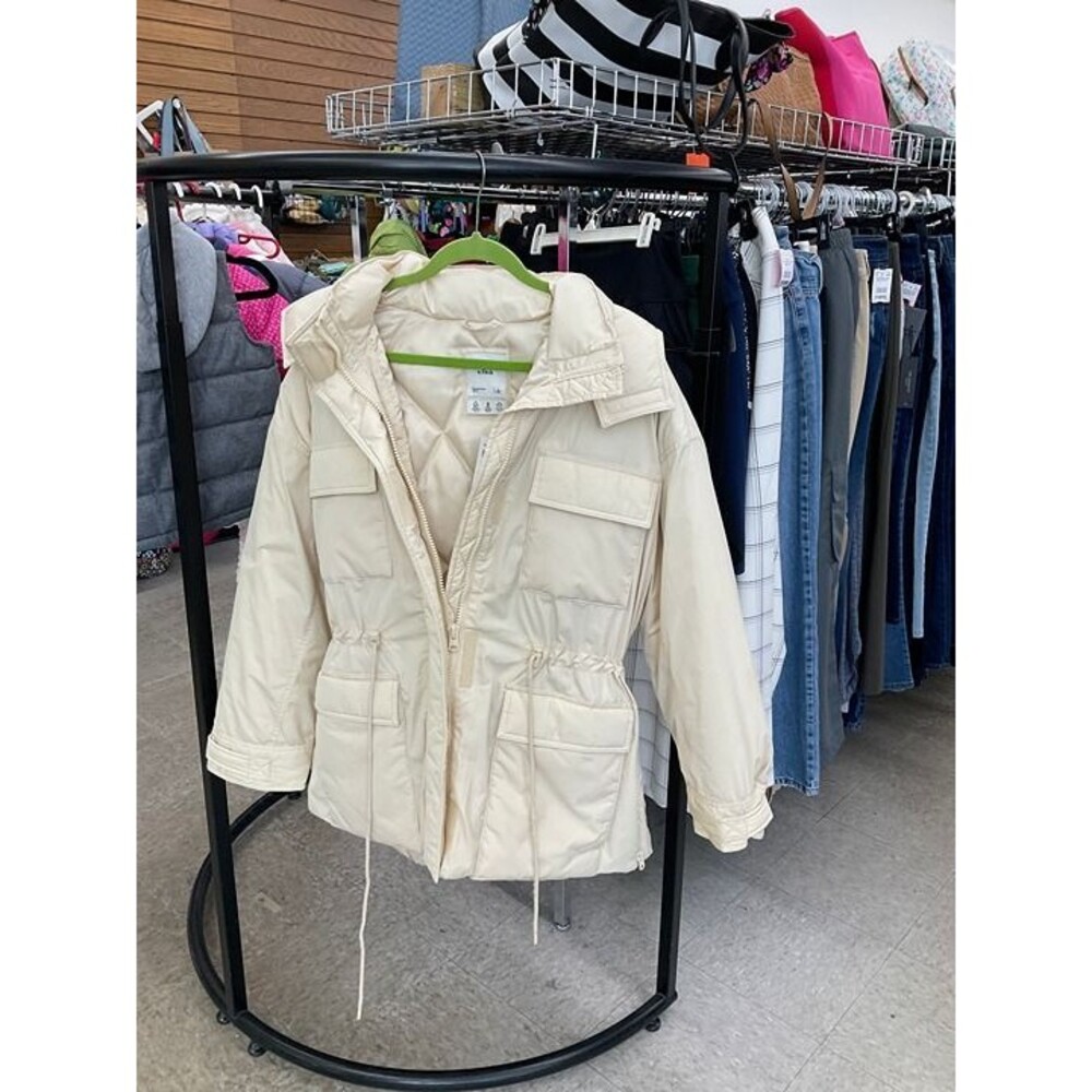 Abercrombie Fitch NWT Coat with Hood and cinch waist Water/Wind resistant Large - Picture 5 of 5
